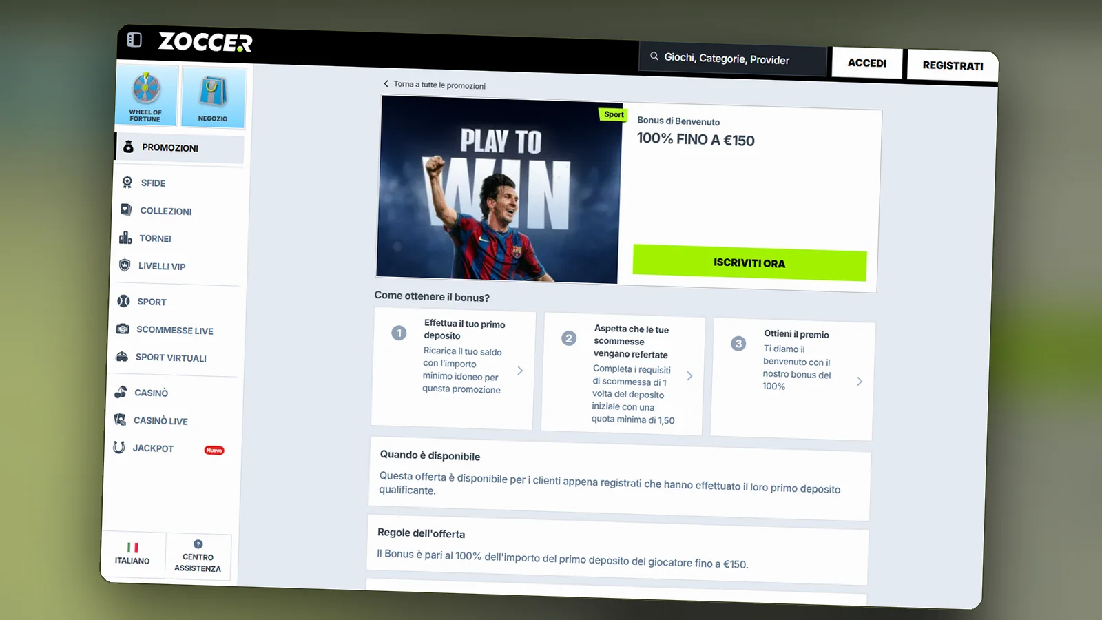 L'elenco delle slot dal sito, con il menu laterale e i filtri Provider, Top, Novità e Popolari: la stessa lobby che vedi da telefono
